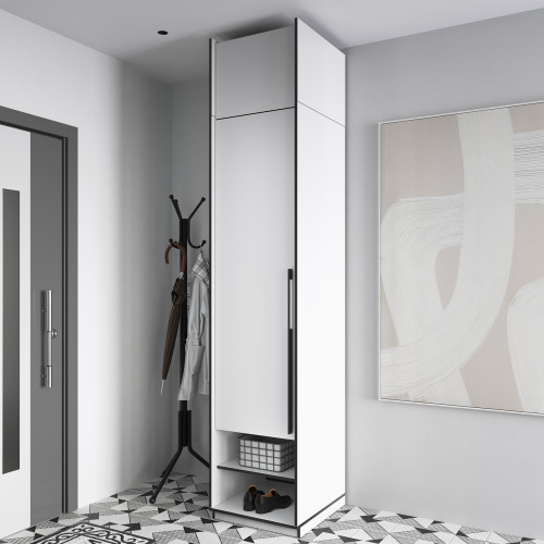 Шафа розпашна на одну дверку з полицями