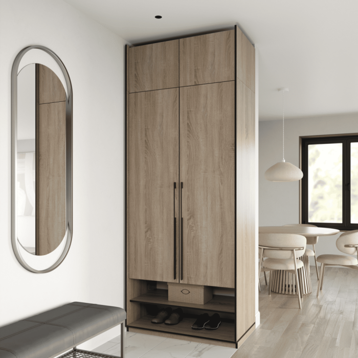 Шафа розпашна на 2 дверки з полицями