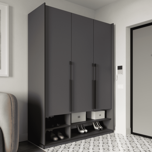 Шафа розпашна з полицями на 3 дверки