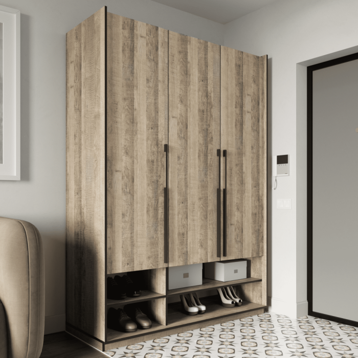 Шафа розпашна з полицями на 3 дверки