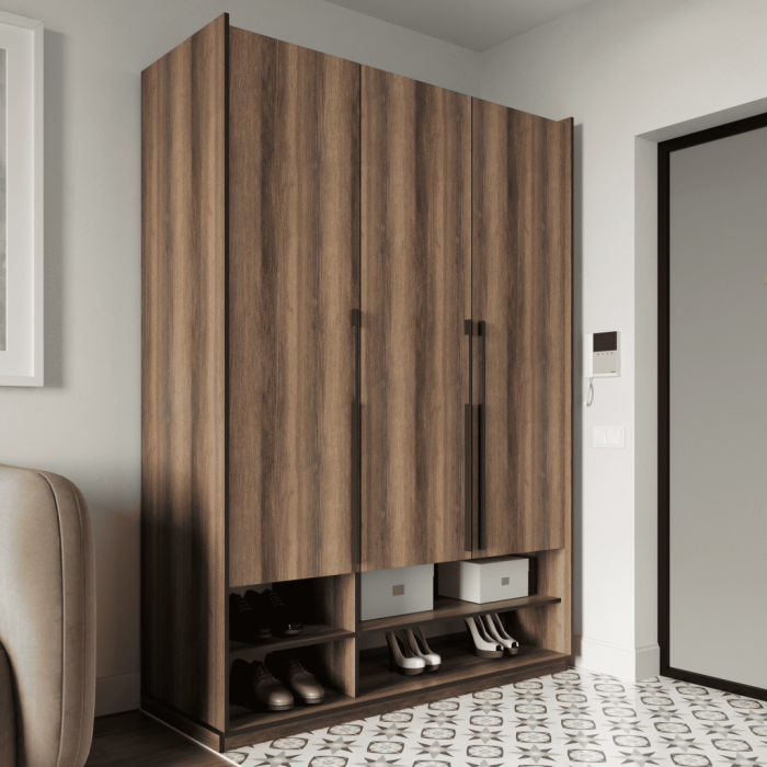 Шафа розпашна з полицями на 3 дверки