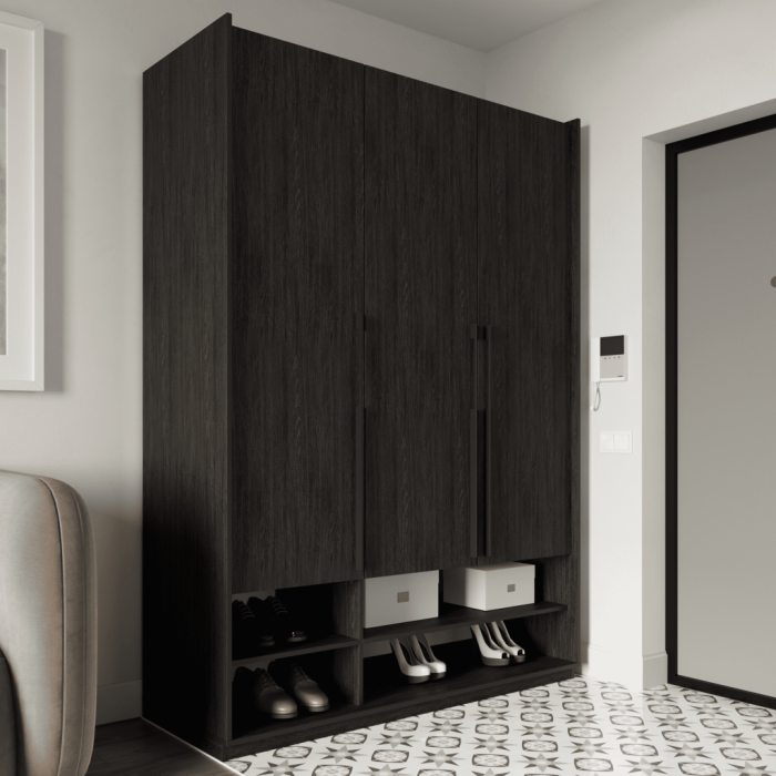 Шафа розпашна з полицями на 3 дверки