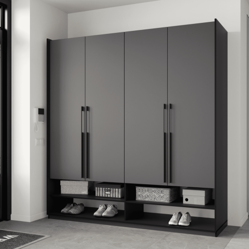 Шафа розпашна на 4 дверки з полицями