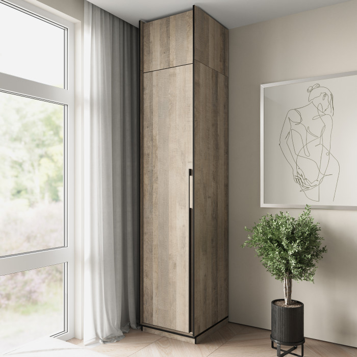 Шафа-пенал розпашна з штангою на одну дверку