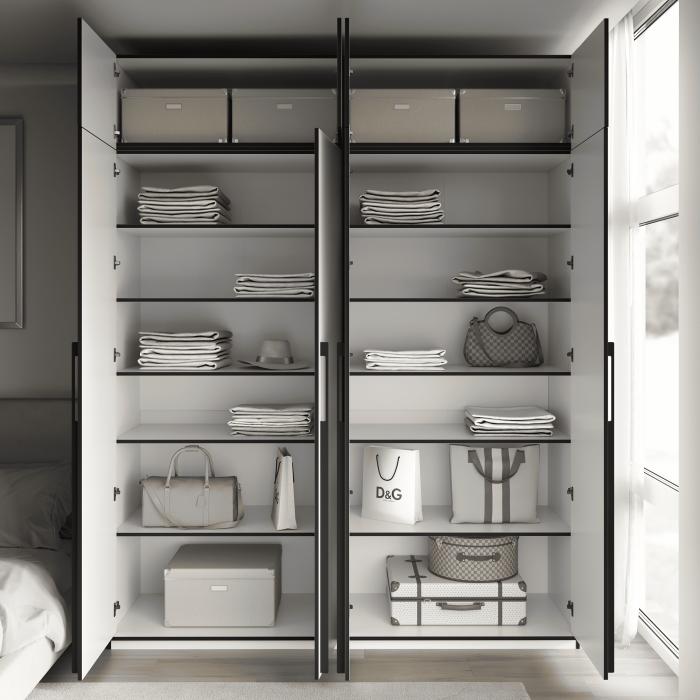 Шафа розпашна з полицями на 4 дверки