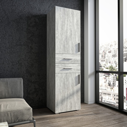 Шафа розпашна для одягу з шухлядами та дверцятами на одну сторону