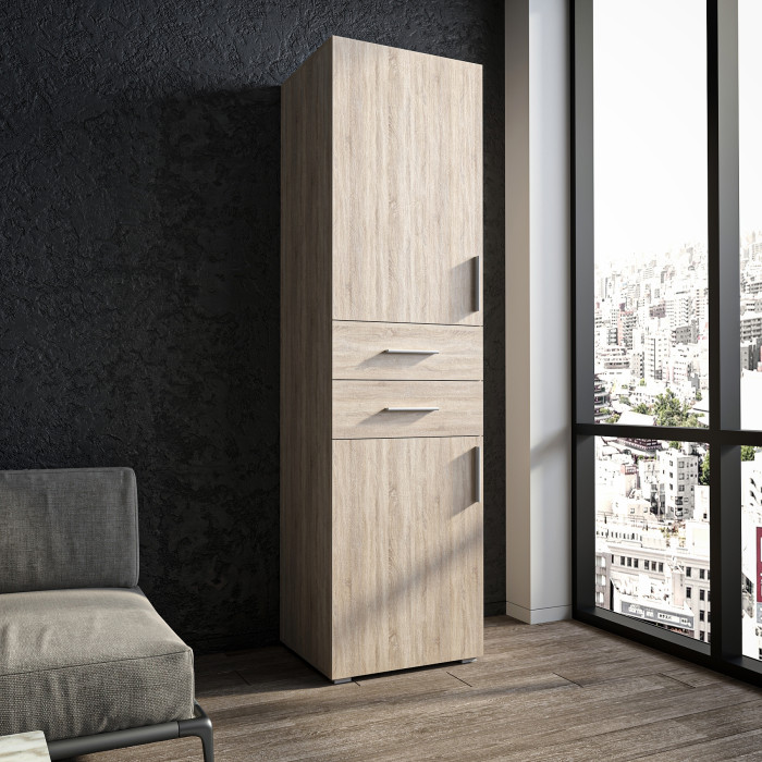 Шафа розпашна для одягу з шухлядами та дверцятами на одну сторону