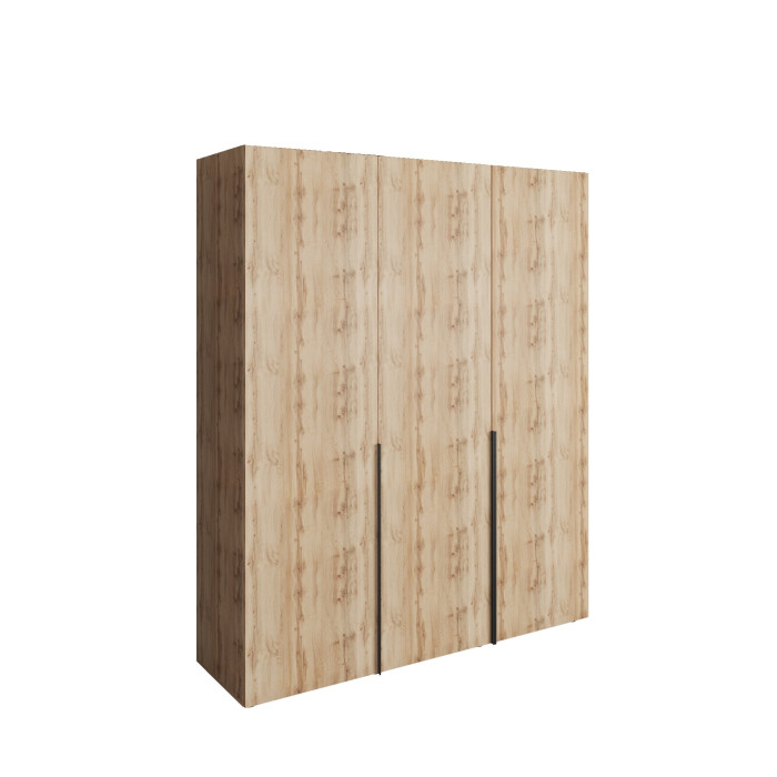 Шкаф распашный для одежды на три двери с трубой и полками