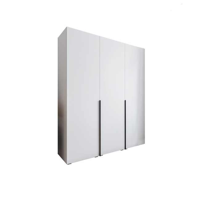 Шкаф распашный для одежды на три двери с трубой и полками