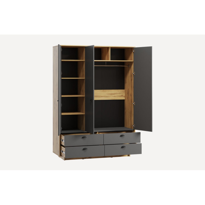 Шафа розпашна для одягу з трубою та полицями