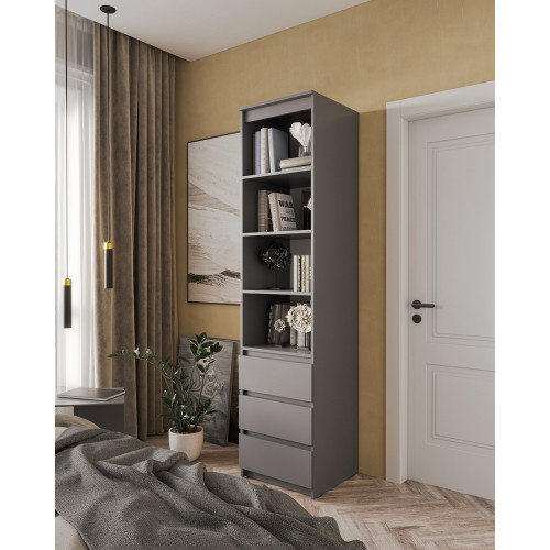 Шафа-пенал відкритий з полицями та шухлядами