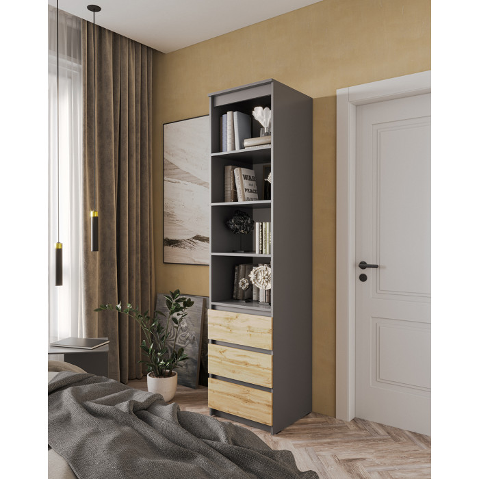 Шафа-пенал відкритий з полицями та шухлядами