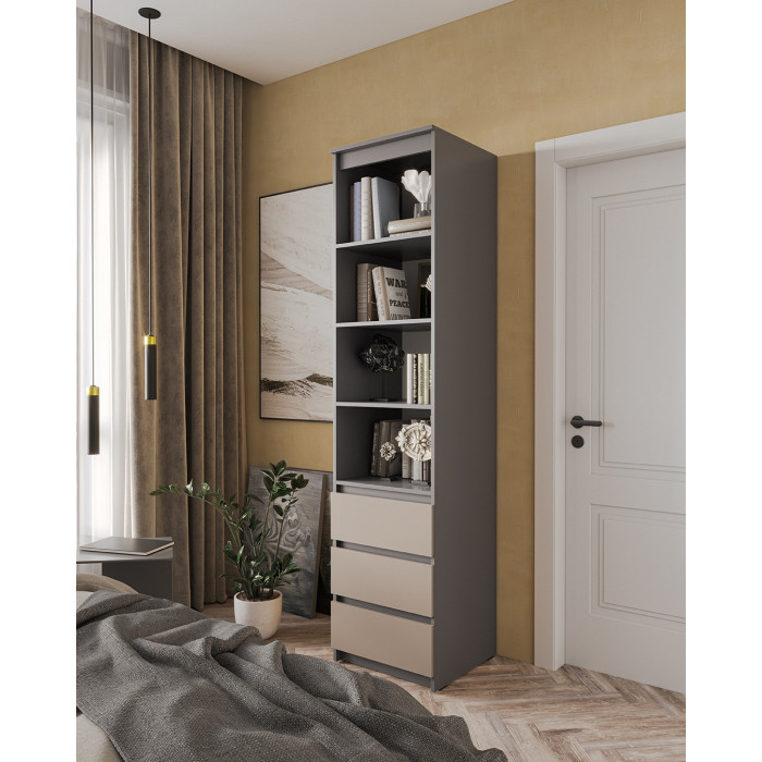 Шафа-пенал відкритий з полицями та шухлядами