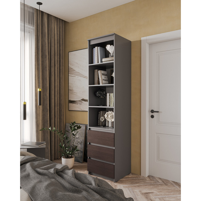 Шафа-пенал відкритий з полицями та шухлядами