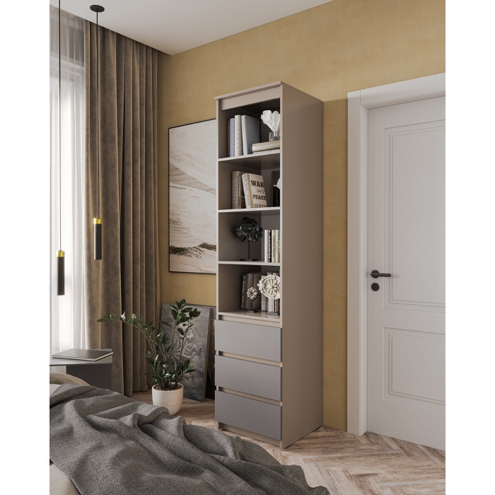 Шафа-пенал відкритий з полицями та шухлядами