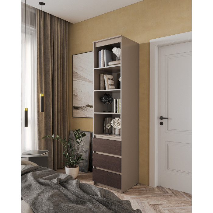 Шафа-пенал відкритий з полицями та шухлядами