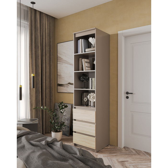 Шафа-пенал відкритий з полицями та шухлядами