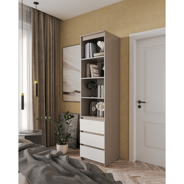 Шафа-пенал відкритий з полицями та шухлядами