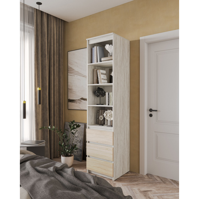 Шафа-пенал відкритий з полицями та шухлядами