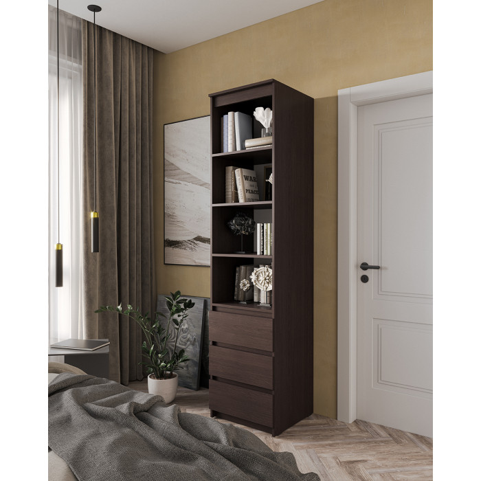 Шафа-пенал відкритий з полицями та шухлядами