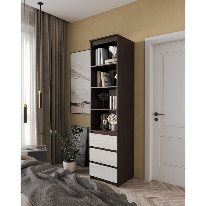 Шафа-пенал відкритий з полицями та шухлядами