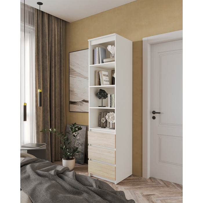 Шафа-пенал відкритий з полицями та шухлядами