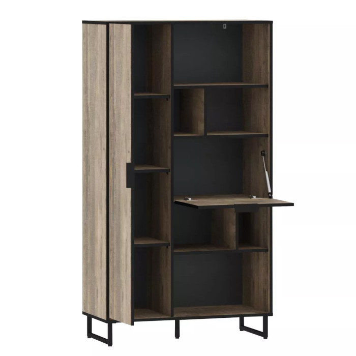 Стелаж для книг та декору на ніжках з двома дверцятами для дому