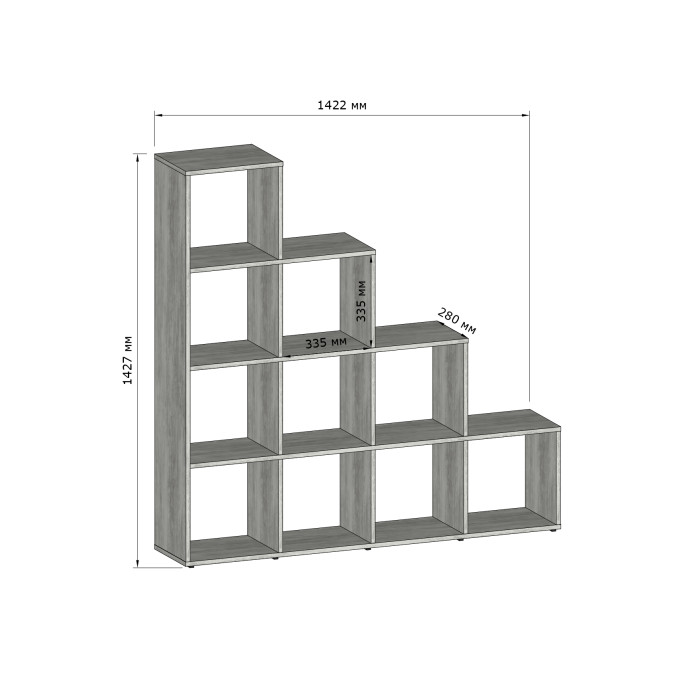 Стелаж для книг та декору на 10 комірок