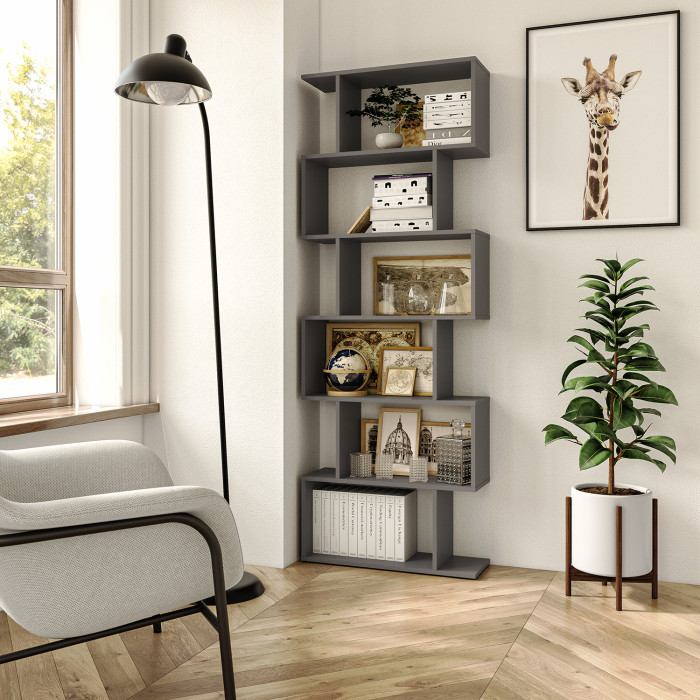 Стелаж для книг та декору на 6 комірок GT56