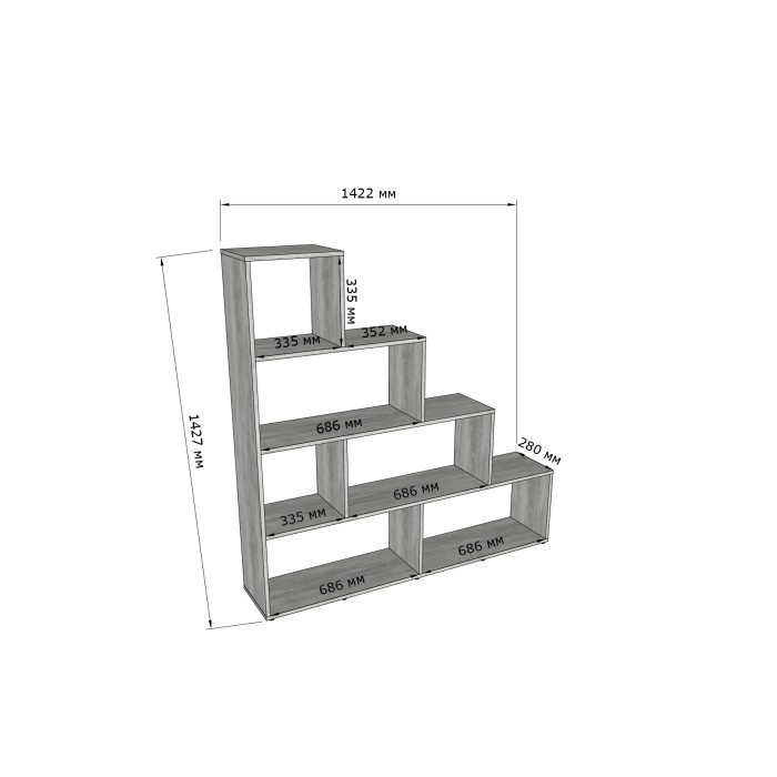 Стелаж для книг та декору на 10 вантажних місць