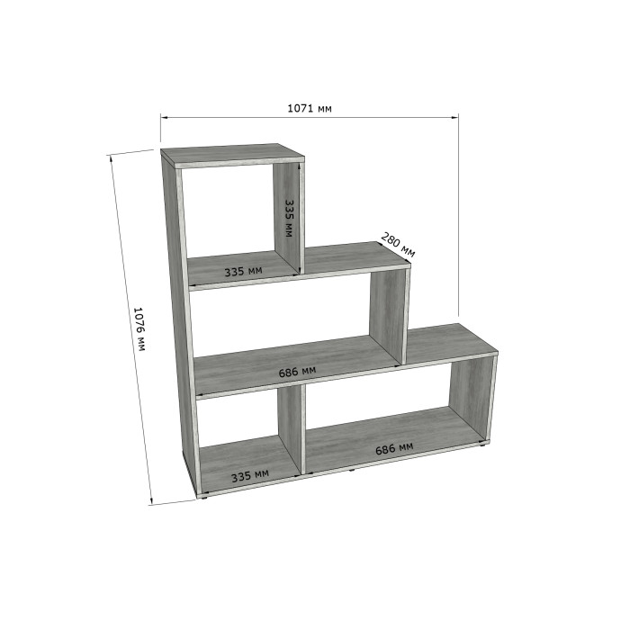 Стелаж для книг та декору, сімейних фото на 7 вантажних місць