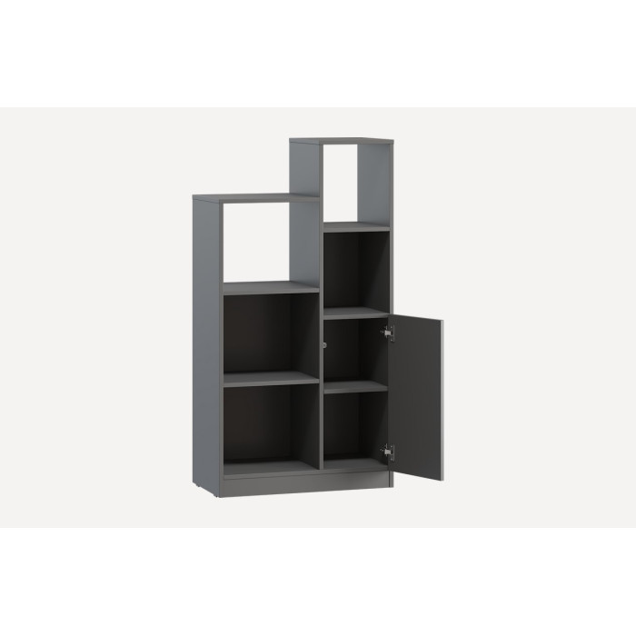 Стелаж з дверцятами для книг та декору