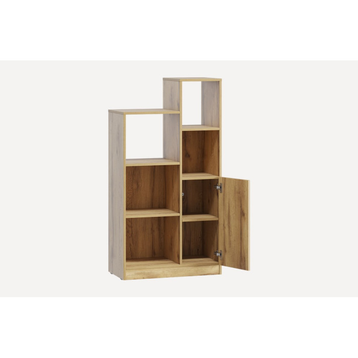 Стелаж з дверцятами для книг та декору