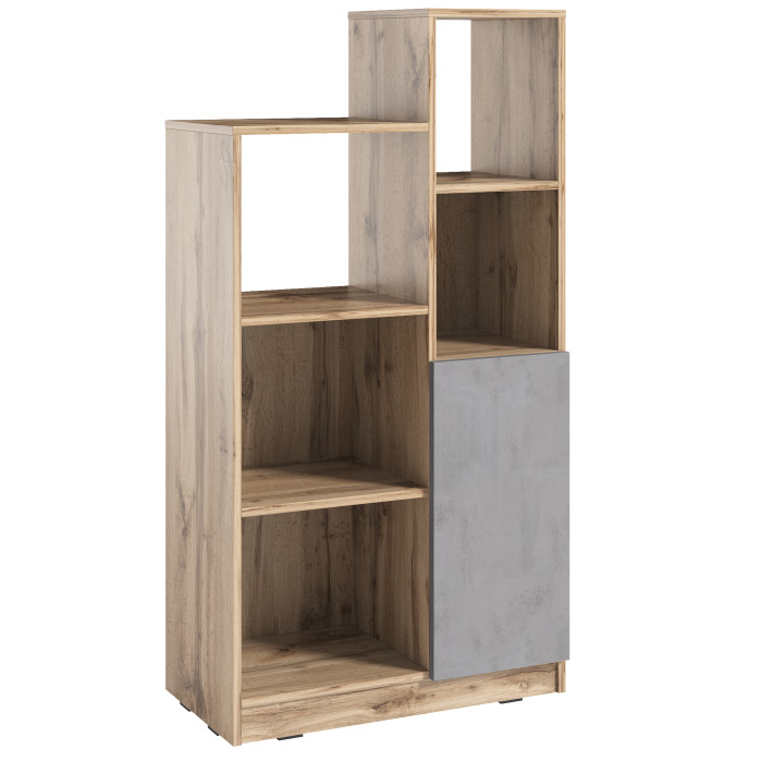 Стелаж з дверцятами для книг та декору