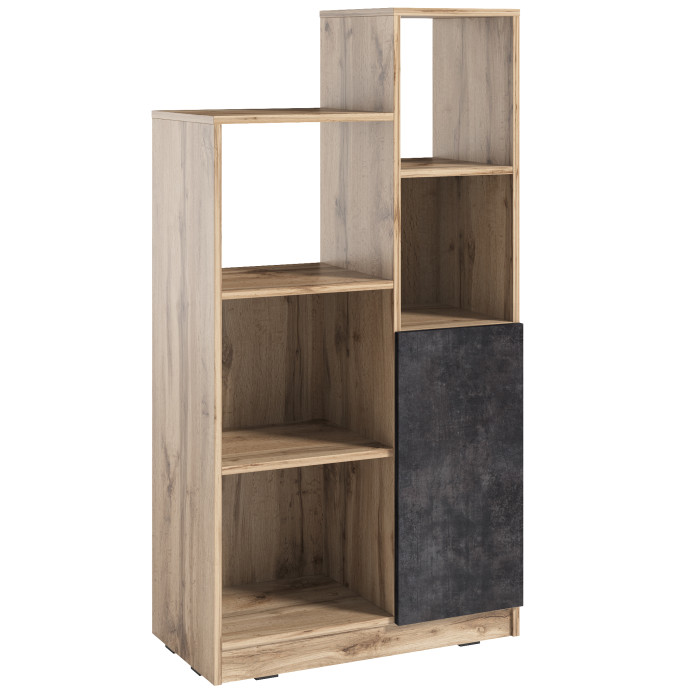 Стелаж з дверцятами для книг та декору