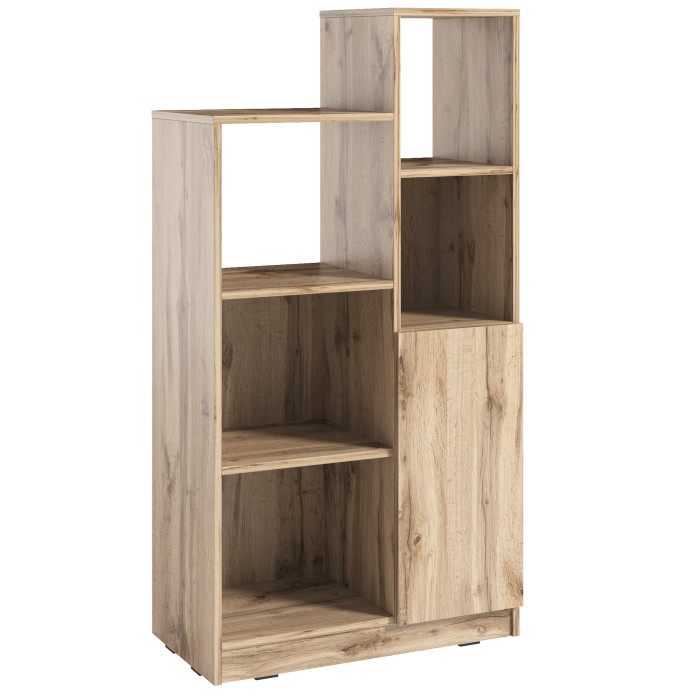 Стелаж з дверцятами для книг та декору