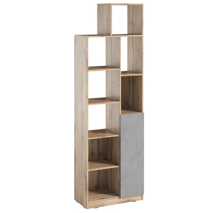 Стеллаж с дверцей для декора и книг