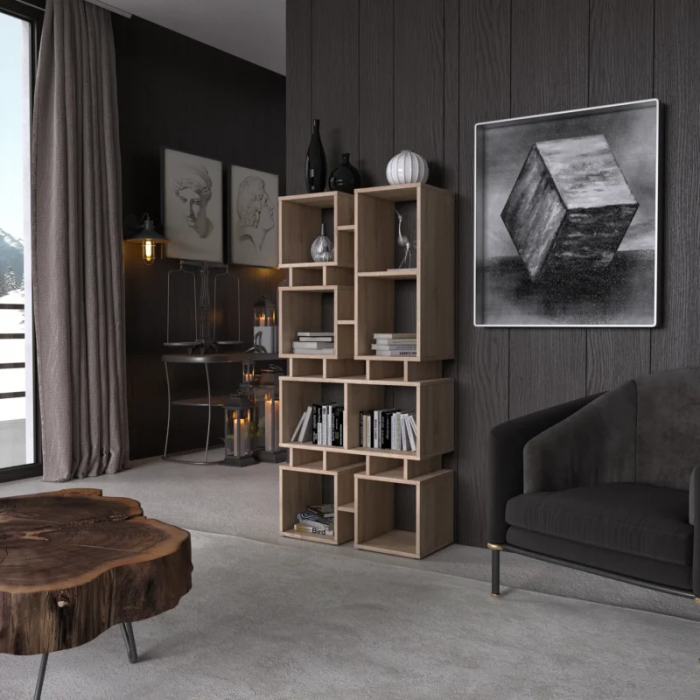 Стелаж для книг та декору на 8 комірок