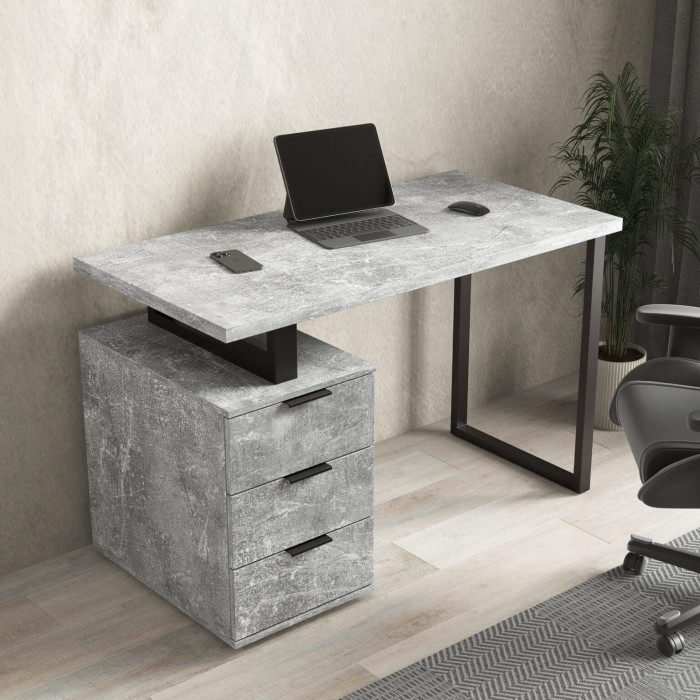 Стіл офісний для комп’ютера та ноутбука з тумбою на 3 шухляди Тріада