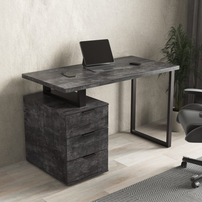 Стіл офісний для комп’ютера та ноутбука з тумбою на 3 шухляди Тріада