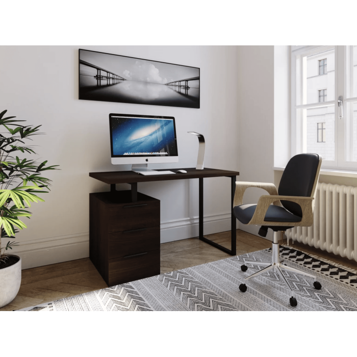 Стіл офісний для комп’ютера та ноутбука з тумбою на 3 шухляди Тріада