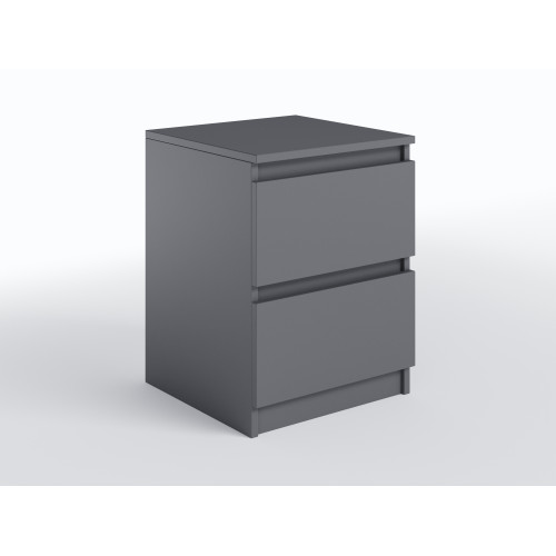 Тумба приліжкова з двома шухлядами та прихованими ручками в спальню