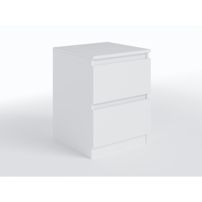 Тумба приліжкова з двома шухлядами та прихованими ручками в спальню