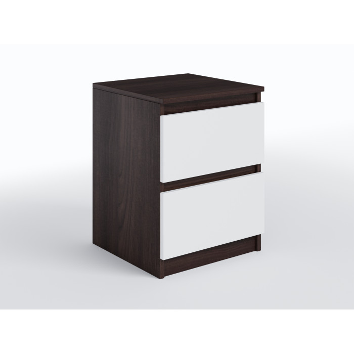 Тумба приліжкова з двома шухлядами та прихованими ручками в спальню