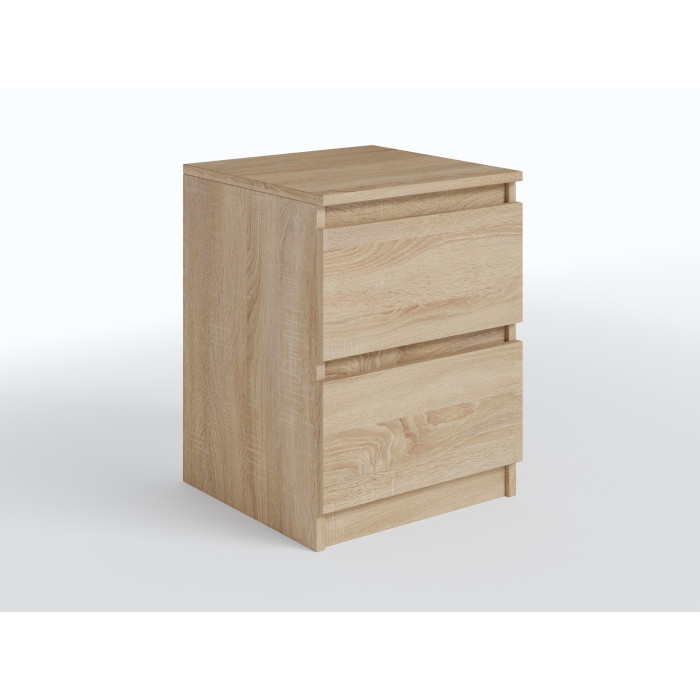 Тумба приліжкова з двома шухлядами та прихованими ручками в спальню