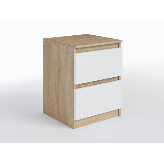 Тумба приліжкова з двома шухлядами та прихованими ручками в спальню