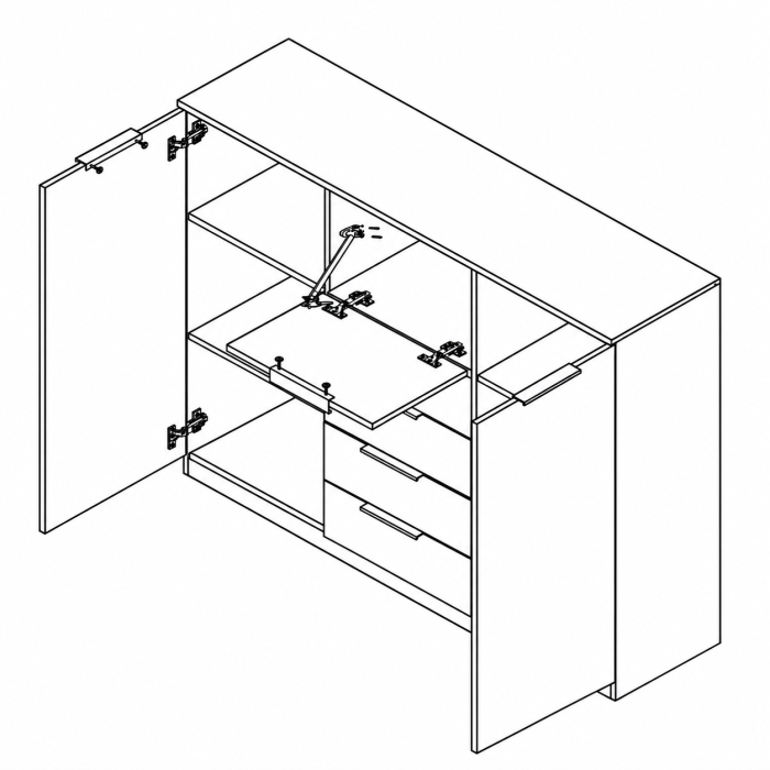 Воркспейс комод KOM2D4S1B